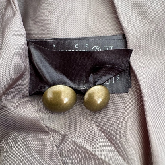 Military Studded Olive Green Jacket Size S Small 4 Steampunk Retro By H&M - Picture 8 of 10